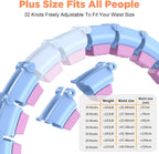 32 Knots Weighted Hula Infinity Fitness Detachable Hoop, 65 Inch Plus Size