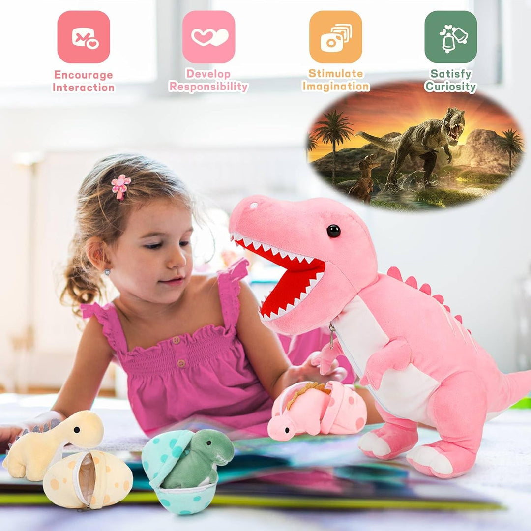 MorisMos - Animal de peluche de dinosaurio con bebés, mamá dino T-r...