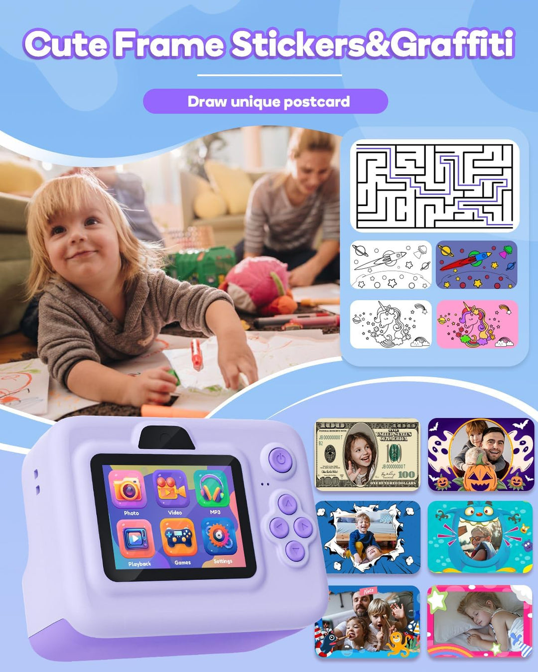 Cámara de impresión instantánea para niños, cámara instantánea para...