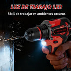 Juego de taladro eléctrico inalámbrico sin escobillas de 21 V con batería de gran capacidad de 4.0 Ah y cargador, taladro eléctrico de metal sin llave de 3/8 pulgadas, ajuste de par 25+1, 2 velocidades, kit de taladro de 87 piezas para proyectos de bricol