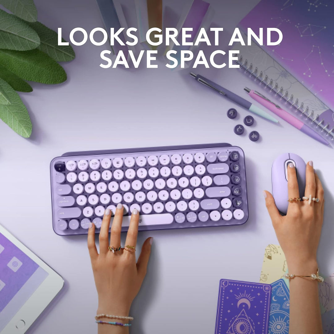 Logitech POP Keys - Teclado mecánico inalámbrico con teclas Emoji p...