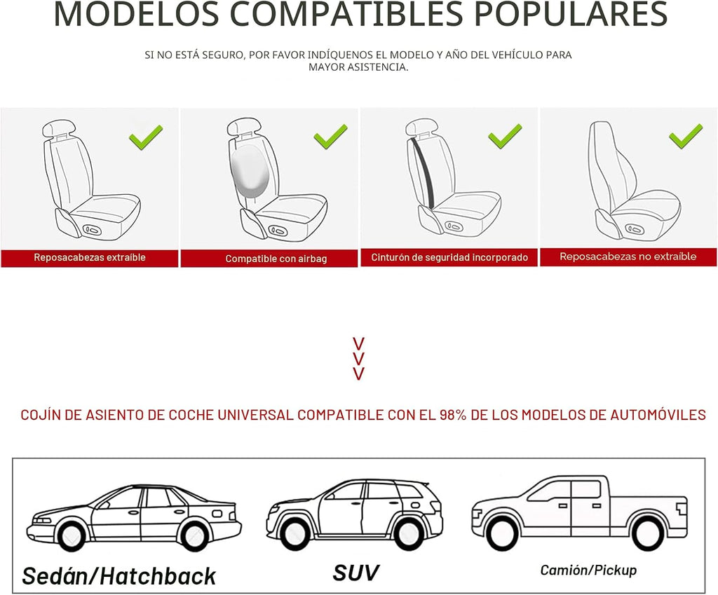 Funda de Asiento de Automóvil para Lujo y Comodidad - Cuero PU, Antideslizante, Protección de Envoltura Completa con Bolsillo de Almacenamiento para Cojín Inferior - Ajuste Universal para el