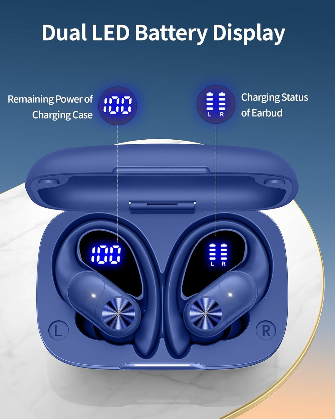 PocBuds Auriculares Bluetooth inalámbricos 80 horas de reproducción...