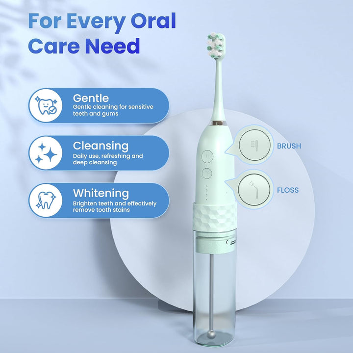Cepillo de dientes eléctrico con hilo dental de agua, kit de limpie...