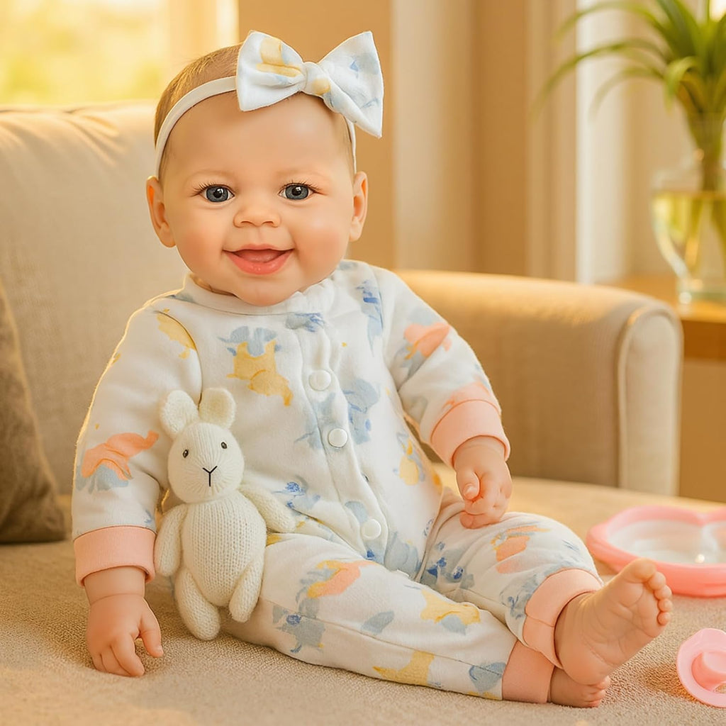 SCOM Muñeca de bebé niña, muñeca de cuerpo suave realista