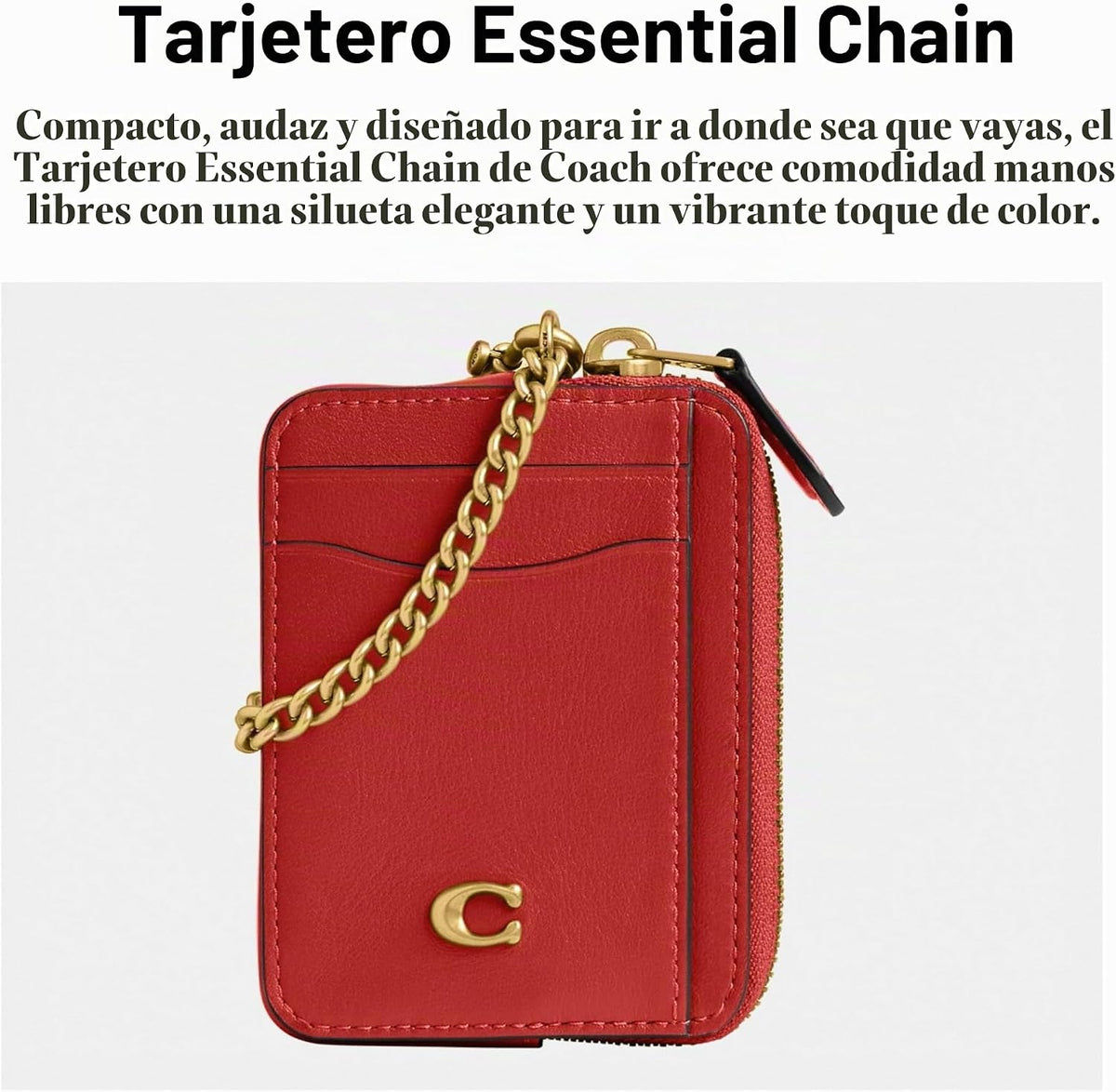 Coach Estuche para tarjetas de cadena esencial para mujer