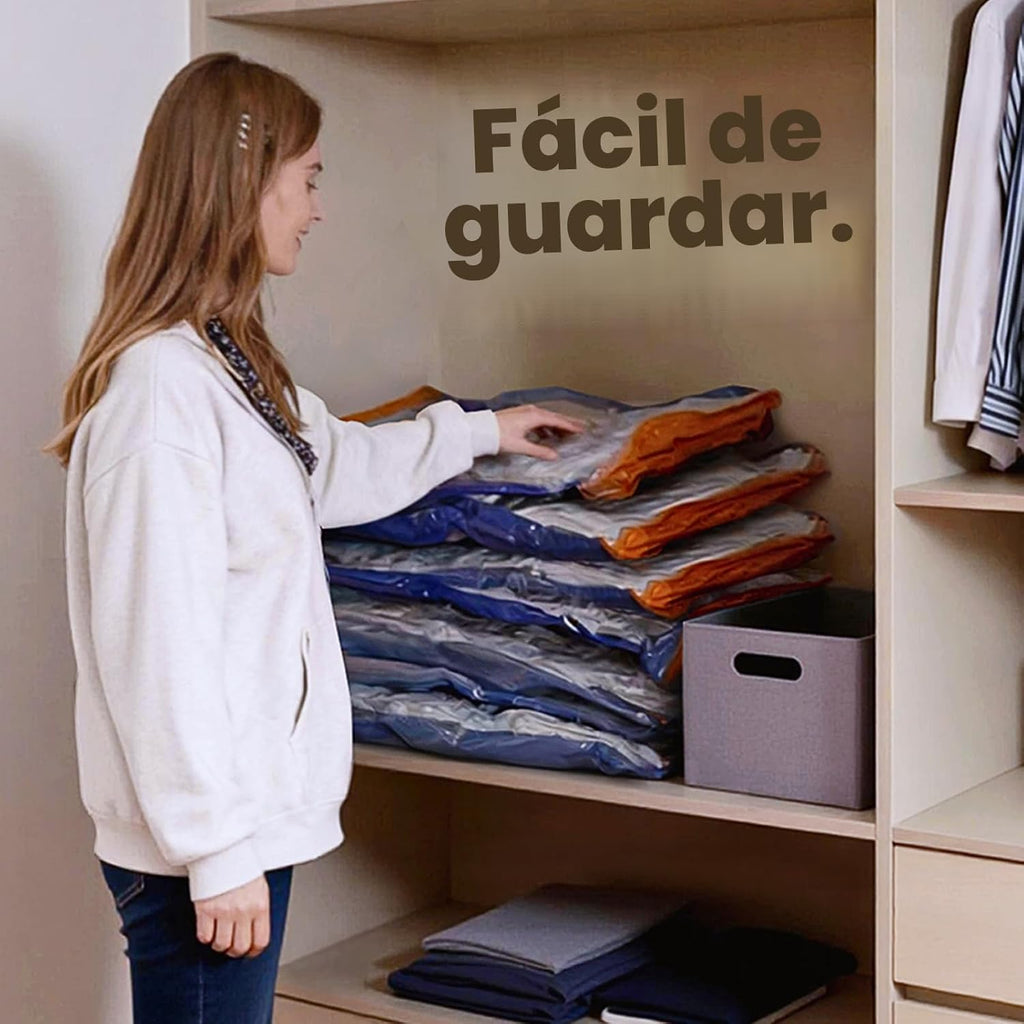 Vacbird - Bolsas de almacenamiento al vacío con bomba inalámbrica recargable, paquete de 9 bolsas de sellado de compresión de 3 tamaños, ahorro de espacio para ropa y ropa, edredones, mantas, ropa de cama y armario que ahorra espacio