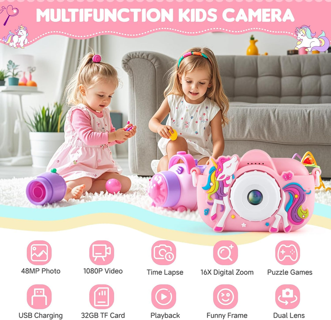 Cámara para niños para niñas de 3 a 5 años, regalos, cámara digital...