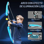 Bow y Arrow para Kids, LED Light Up Archery Set, Indoor Outdoor Sport Gifts para Boys Girls Ages 4-12