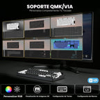 YUNZII AL80 75% Teclado mecánico de aluminio inalámbrico (negro