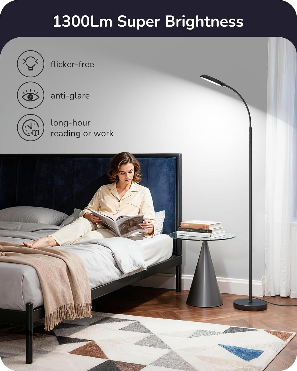Lámpara EDISHINE Lámpara de pie LED de 18W para sala de estar, superficie de