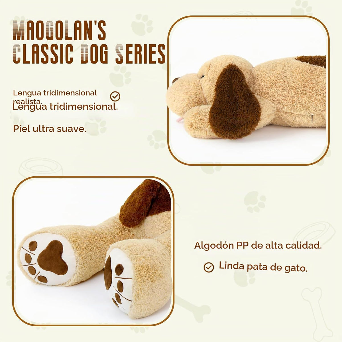 MaoGoLan Peluche de perro gigante, peluche grande de 31 pulgadas
