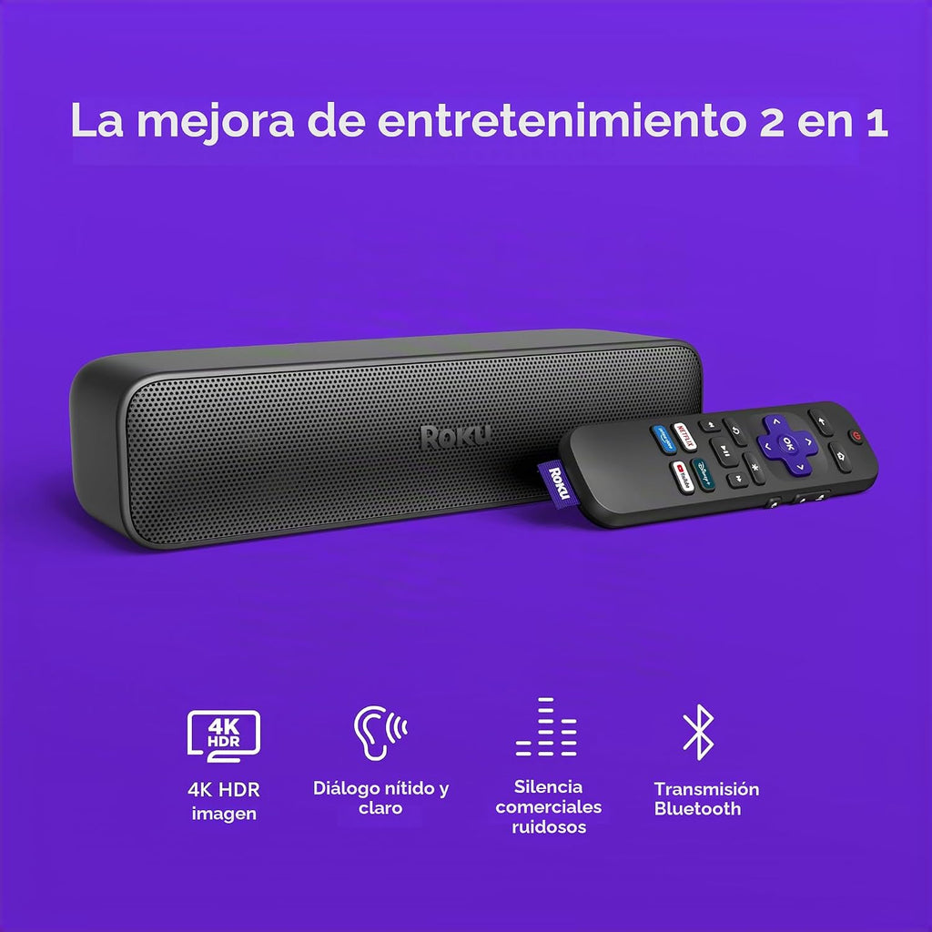 Roku Streambar SE, barra de sonido 4K con dispositivo de transmisión