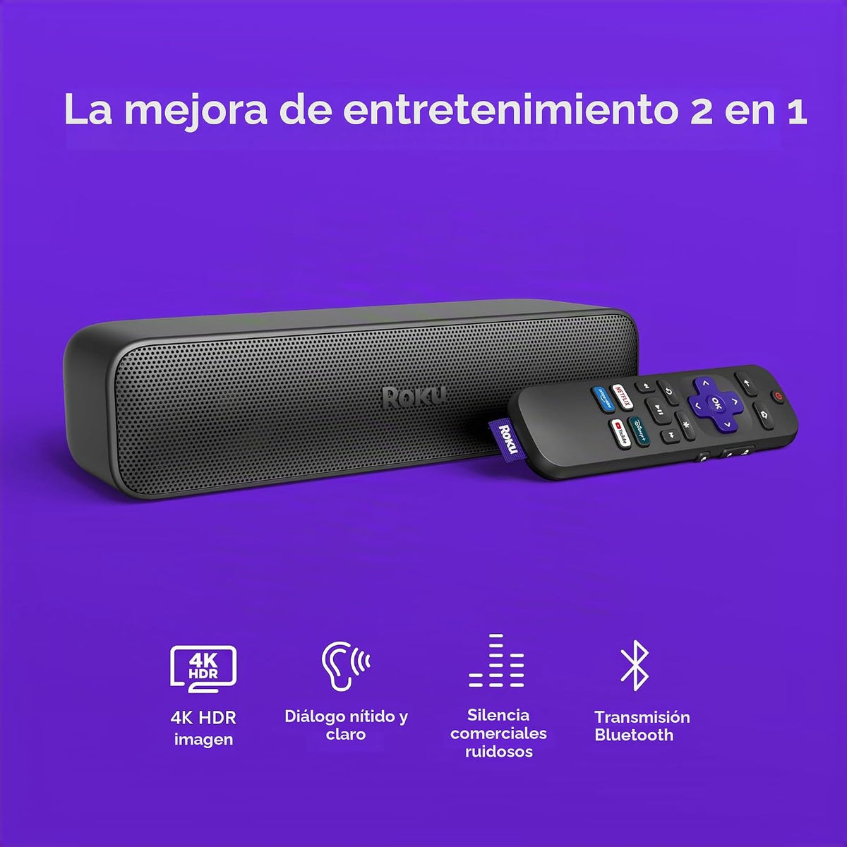 Roku Streambar SE, barra de sonido 4K con dispositivo de transmisión
