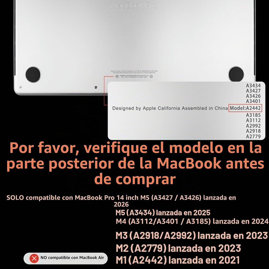 MEEgoodo Funda compatible con MacBook Pro de 14 pulgadas (M5\/M4\/M...