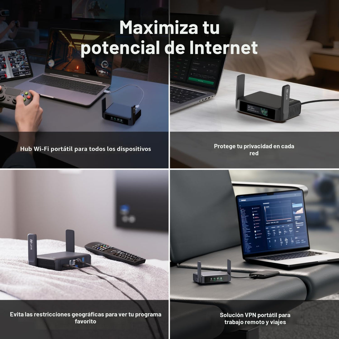 GL.iNet GL-BE3600 (Slate 7) Router Portátil de Viaje, Wi-Fi 7 de Do...