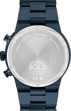 Movado Bold Fusion Reloj para Hombres - Movimiento Cuarzo Suizo Cronógrafo, Brazalete de Acero Inoxidable con Eslabones - Resistencia al Agua 5 ATM - Reloj de Lujo de Moda para Él - 44mm