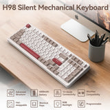 AUSDOM Teclado mecánico inalámbrico Bluetooth H98, BT5.3\/Type-C\/2...