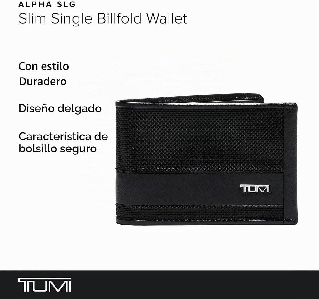 TUMI - Alpha Slim Billetera Individual Billetera para Hombres - Negro, Negro -