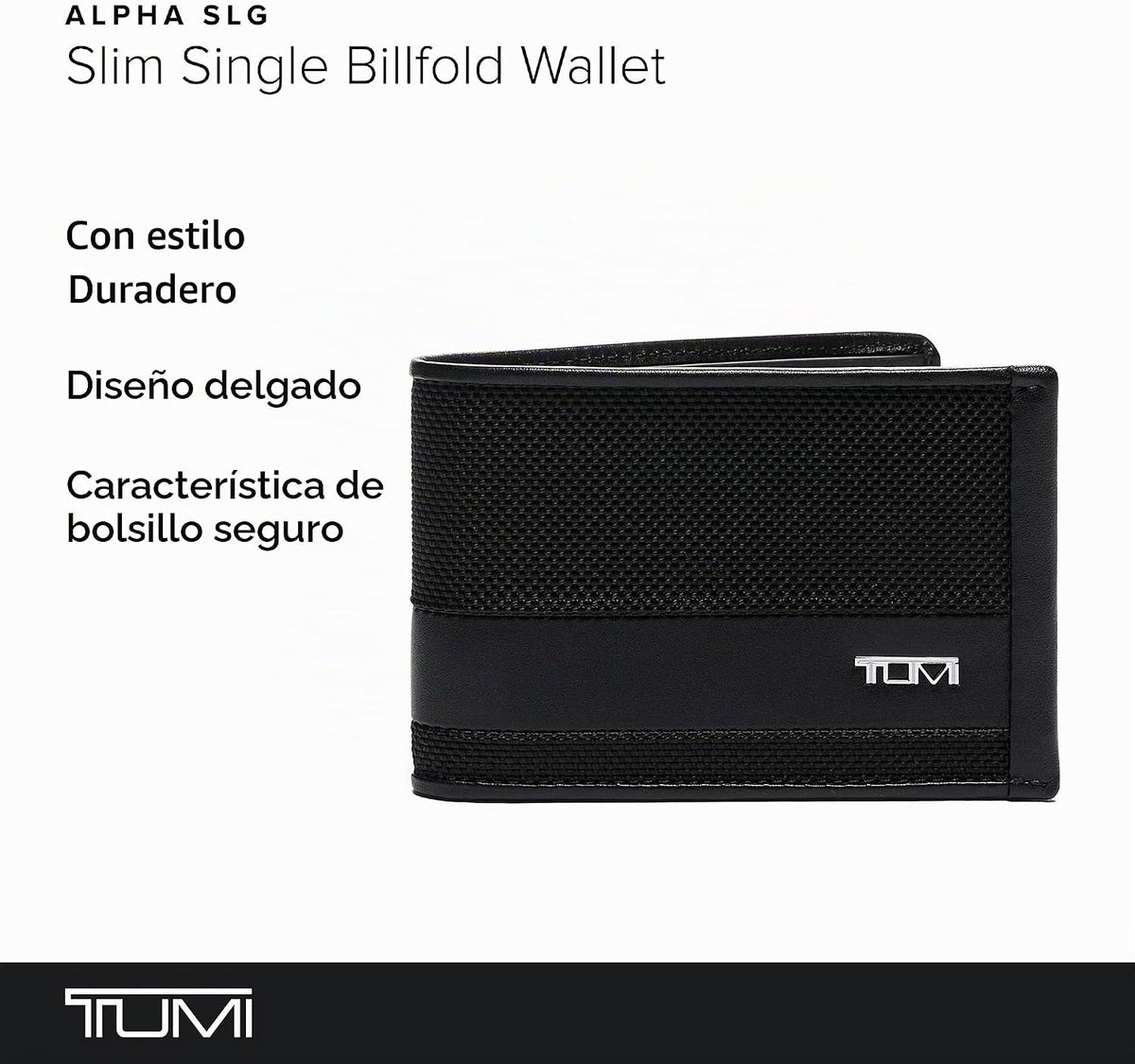 TUMI - Alpha Slim Billetera Individual Billetera para Hombres - Negro, Negro -