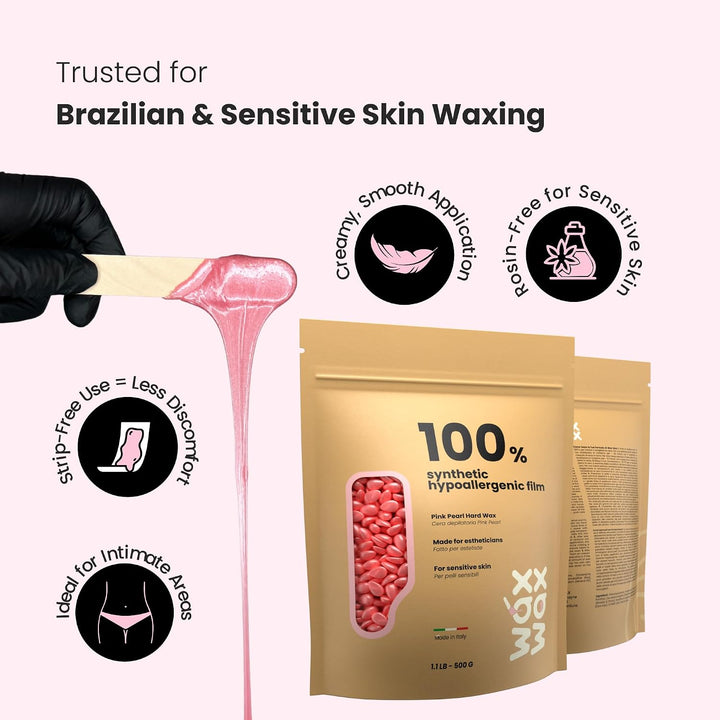 Wax Wax Pink Pearl - Cuentas de cera dura | Cera brasileña y de bik...