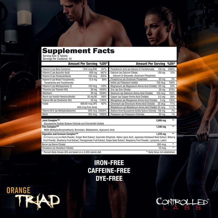 CONTROLLED LABS Orange Triad Multivitamina diaria, suplemento depor...