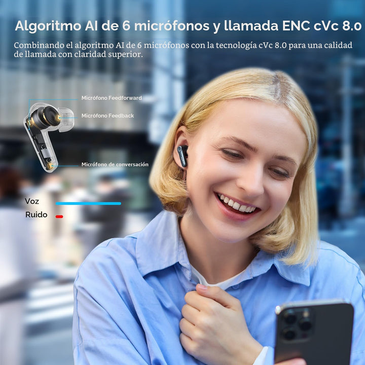 EarFun Air Pro 4 Auriculares inalámbricos con cancelación de ruido...