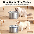 Fuente de Agua para Gatos NPET Acero Inoxidable 1Gal/135oz Fuente Automática para Mascotas