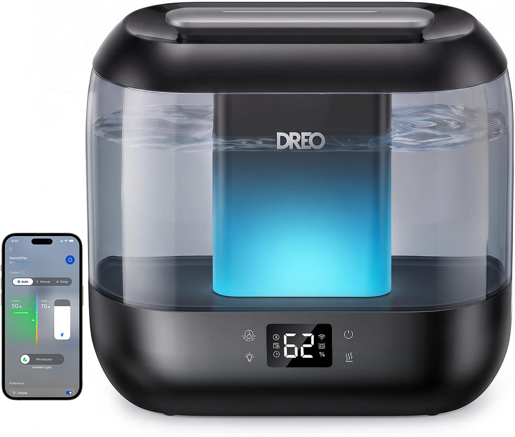 DREO Humidificadores inteligentes para dormitorio, humidificador de niebla