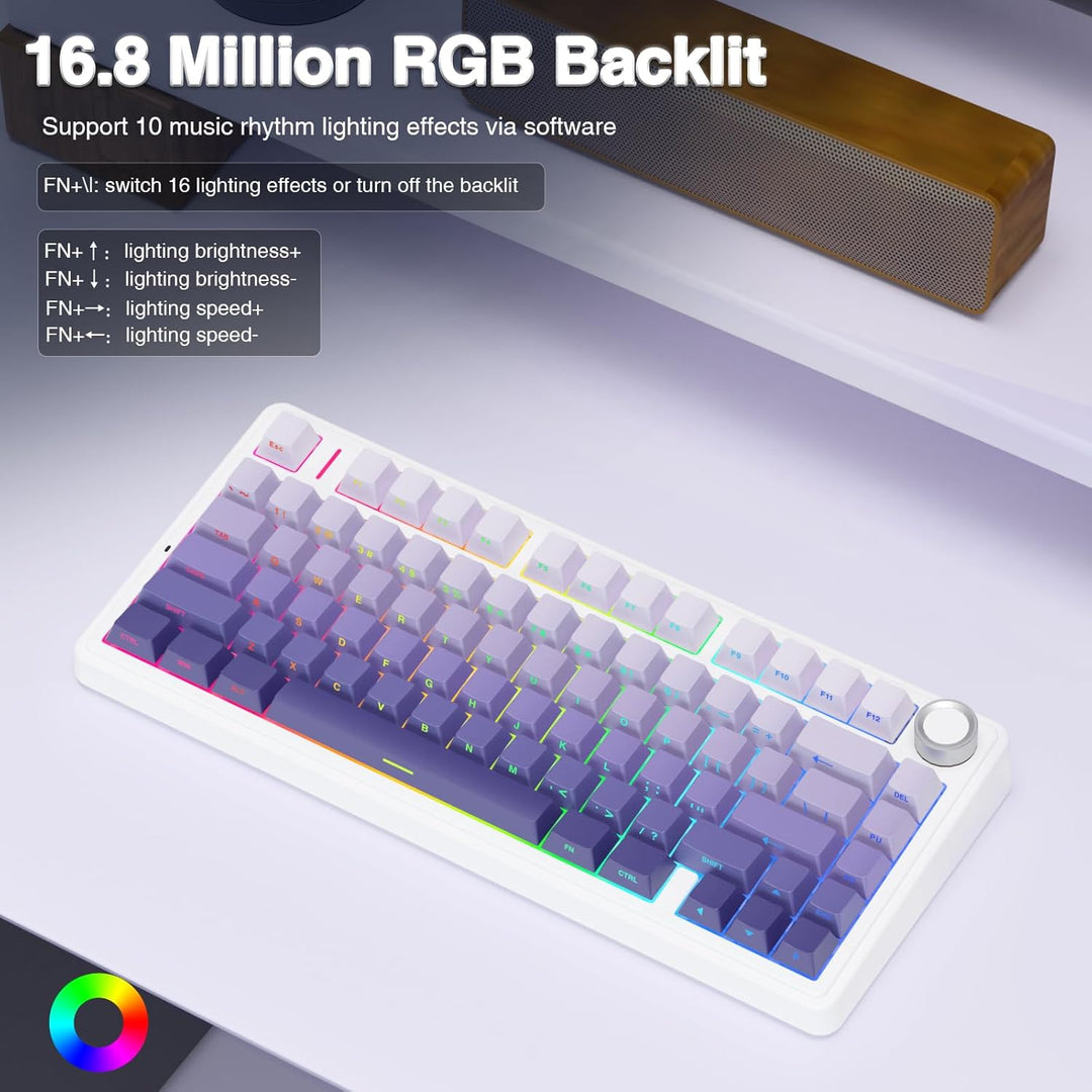 AULA Teclado mecánico inalámbrico F75 Pro, 75% teclado personalizad...