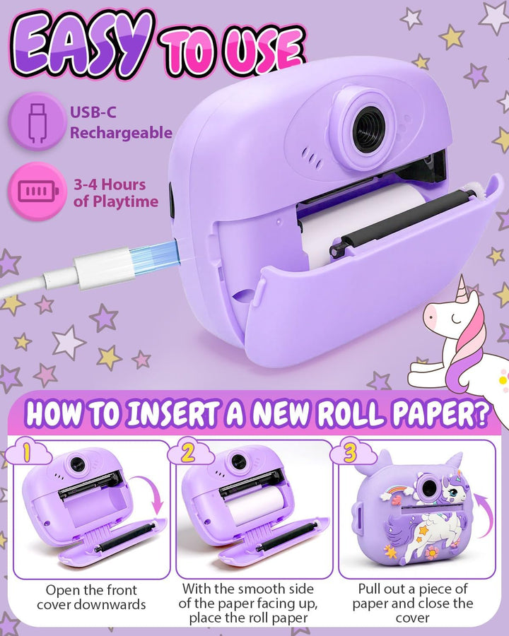 Cámara para niños con impresión instantánea, cámaras instantáneas p...