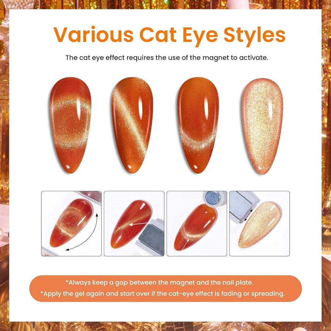 Beetles - Juego de esmaltes de uñas de gel de ojo de gato, 20 color...