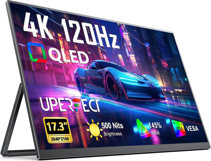 UPERFECT Monitor portátil 4K 120HZ QLED de 17.3 pulgadas | Monitor...