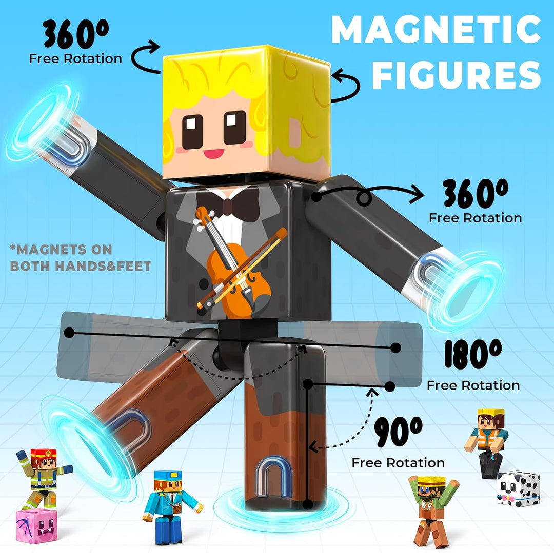 Juego de 20 piezas de figuras magnéticas de personas, imán giratori...