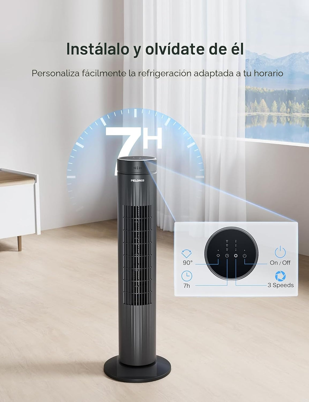 PELONIS Ventilador de torre oscilante de 30 pulgadas para dormitori...