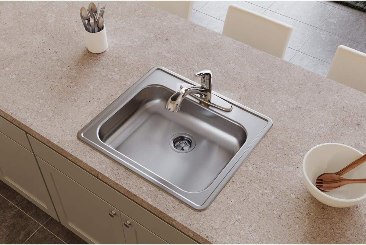 Elkay GE125213 Dayton - Fregadero de acero inoxidable con tapa individual