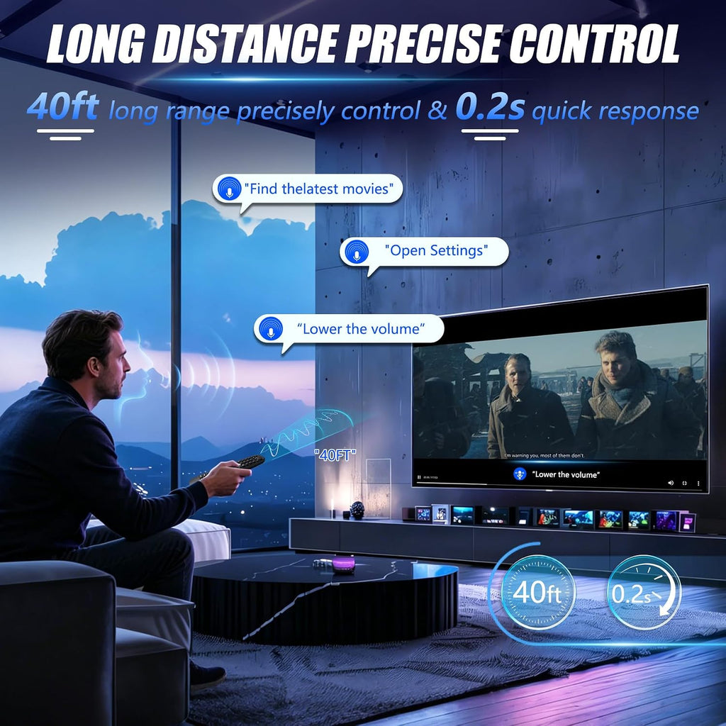 Nuevo control remoto de voz de retroiluminación V6 Plus, compatible con vSeeBox V6 Plus Control remoto por voz Bluetooth inteligente