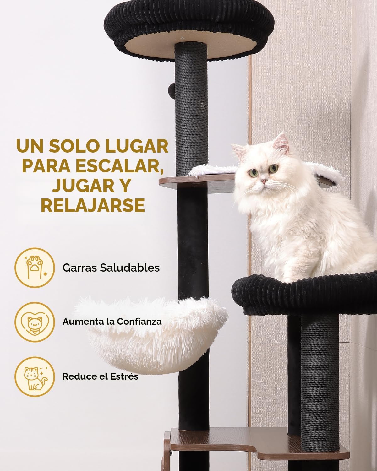 Árbol moderno para gatos de interior de 63 pulgadas