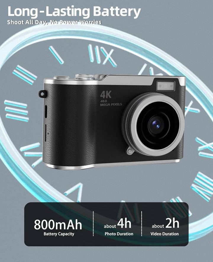 HEYMAO Cámara para niños, cámara digital 4K para fotografía, cámara...