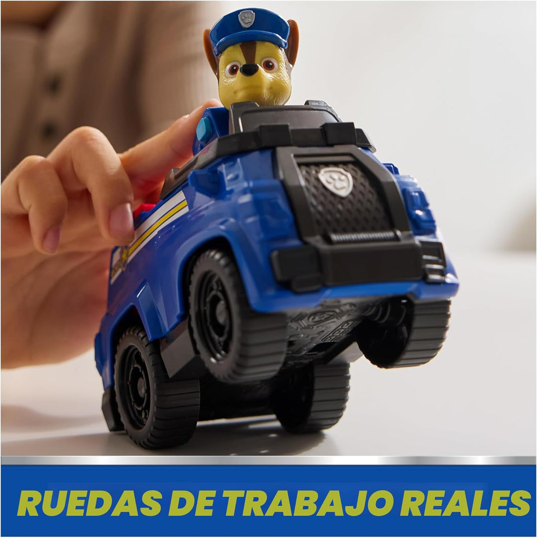 PAW Patrol, Patrulla de Chase, Vehículo de juguete con figura de ac...