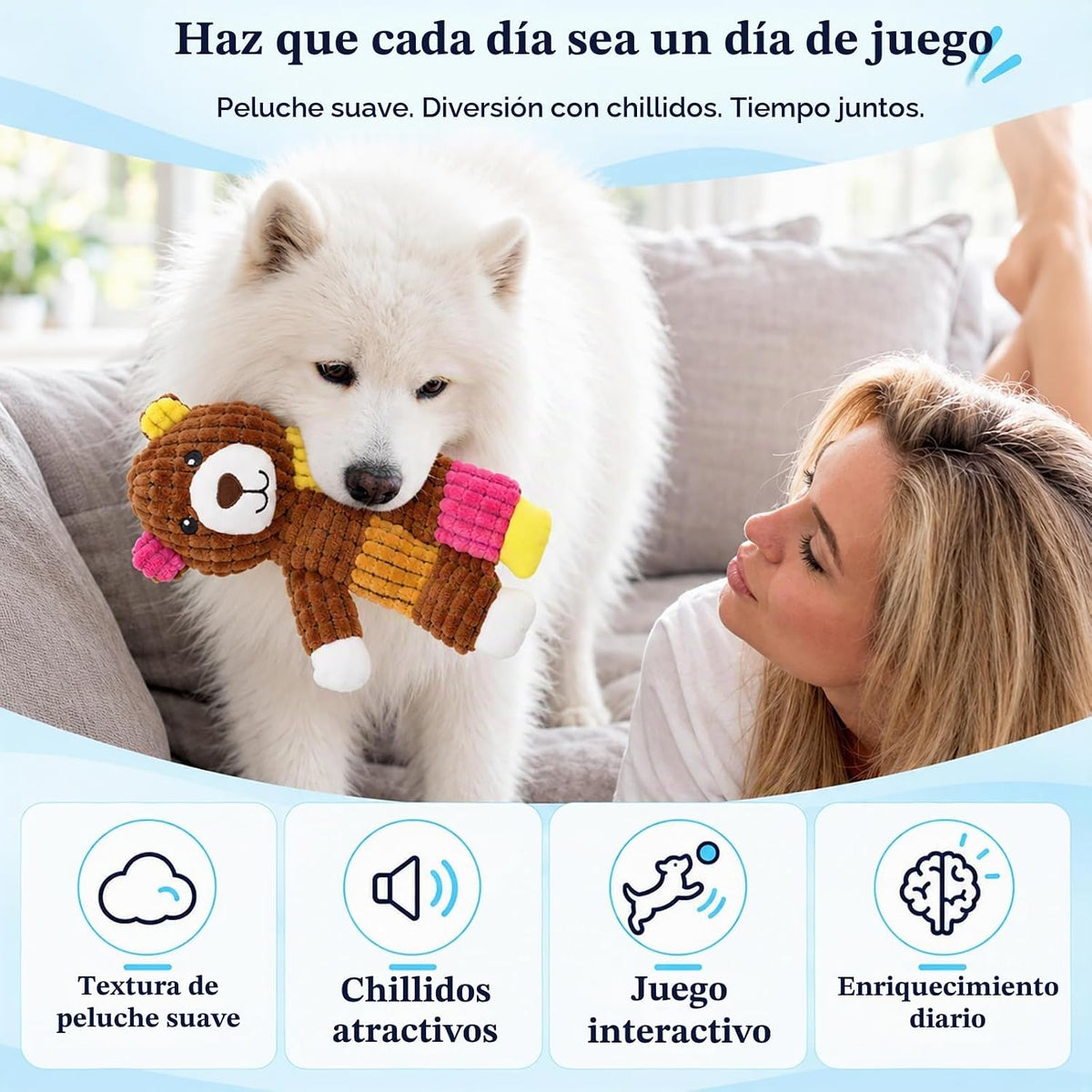 LECHONG 5 juguetes chirriantes para perros, juguetes grandes arrugados para perros grandes, medianos y pequeños, juguetes para cachorros para mantenerlos ocupados. Paquete de juguetes para perros de
