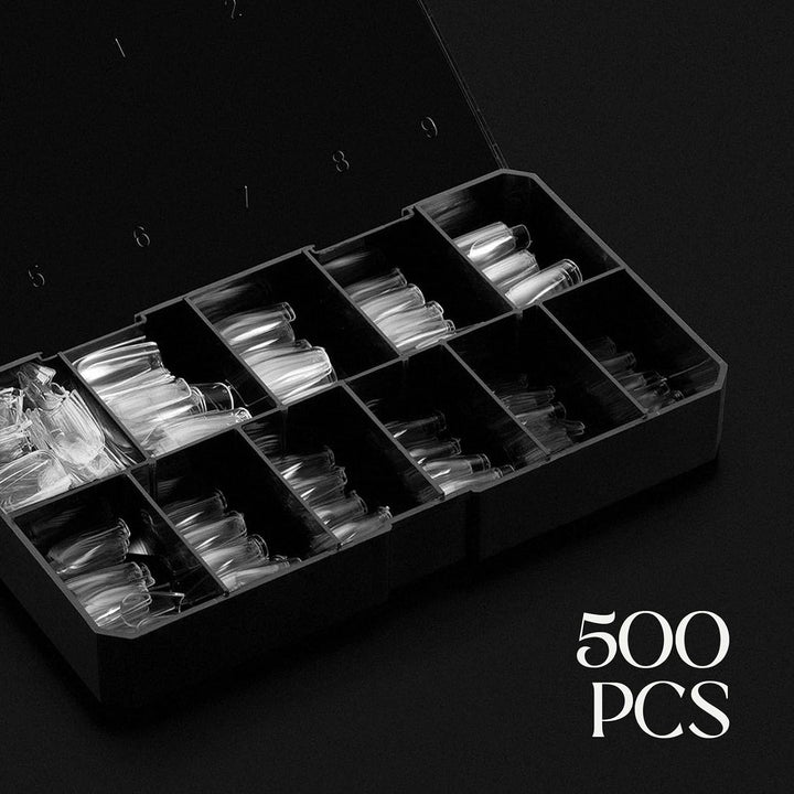 Aprés Gel-X® Caja de Puntas Naturales Cuadradas Medianas | 500 Punt...