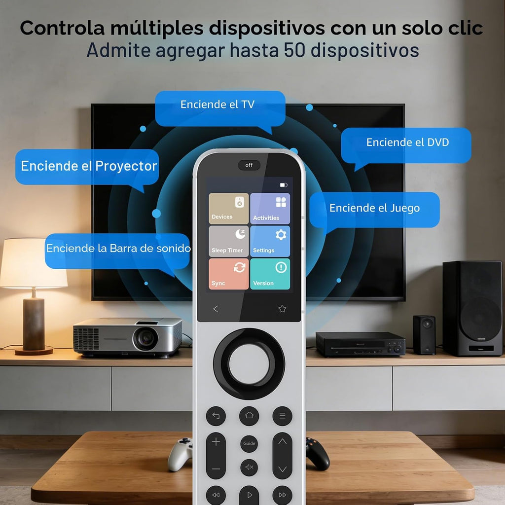 SofaBaton Control remoto universal X2 con repetidor IR R1, pantalla táctil, 2.4 GWiFi, BT, IR, RF, teclado numérico, temporizador de sueño, control remoto inteligente todo en uno con actividades
