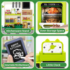 Juego de cocina para niños, juego de cocina para niños pequeños con sonido y luz, estufa de cocina con vapor, fregadero de juegos, juguete de comida y accesorios de cocina, juguete de cocina para niños y niñas (31.5 x 22 x 8.6 pulgadas)