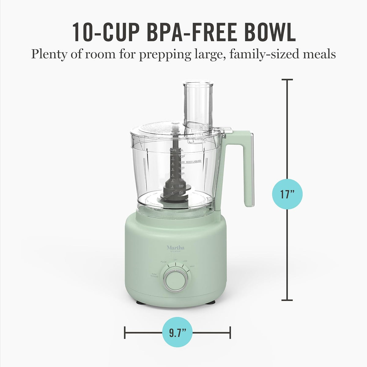 Martha Stewart Procesador de alimentos de 10 tazas y picadora eléctrica