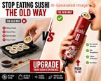 Tubo de sushi portátil, contenedor de sushi push-up, sin manos para comer sushi, soporte para rollo de sushi sobre la marcha con tubo de salsa para viajes, fiestas y comida para llevar (paquete