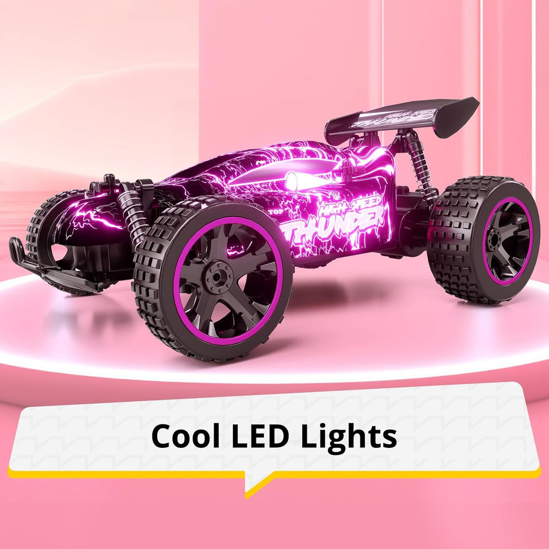 Tecnock Autos RC para niños, escala 1:18 2WD RC Car con luces LED,...