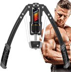 EAST MOUNT Ejercitador de brazo Twister con pantalla de contador, potencia hidráulica ajustable de 22 a 440 libras, expansor de pecho para el hogar, equipo de entrenamiento muscular de hombro