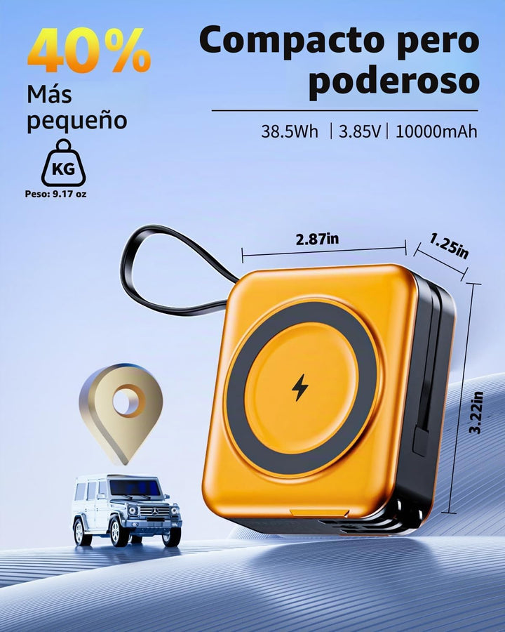 Cargador portátil Magsafe con cables integrados y enchufe de pared...