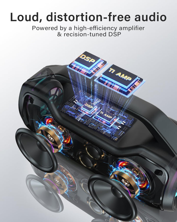 Altavoz Bluetooth portátil de graves de 120 W, potente altavoz inal...